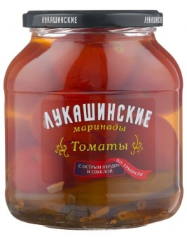 Томаты Лукашинские маринованные по-Армянски с острым перцем и свеклой 670г. Продаётся упаковками 6-банок 